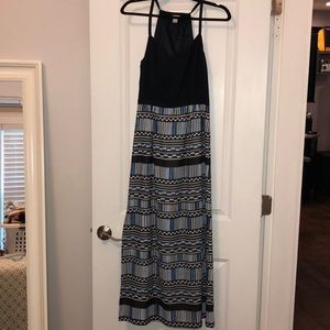 Navy and light blue Jcrew maxi dress